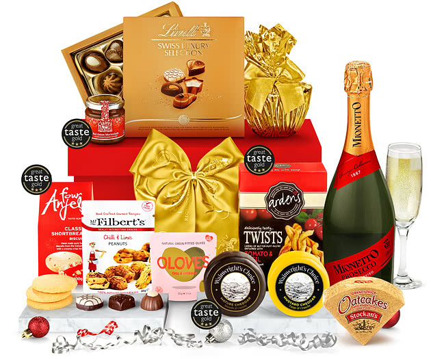 Connoisseur's Christmas Gift Box With Prosecco